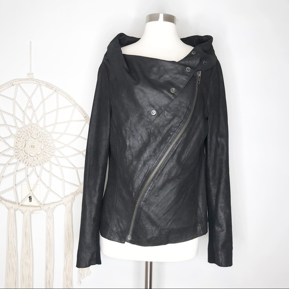 Muubaa Jackets & Blazers - Muubaa Black Leather Asymmetrical Biker jacket